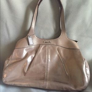 Coach Lexi Champagne Gold Leather Satchel